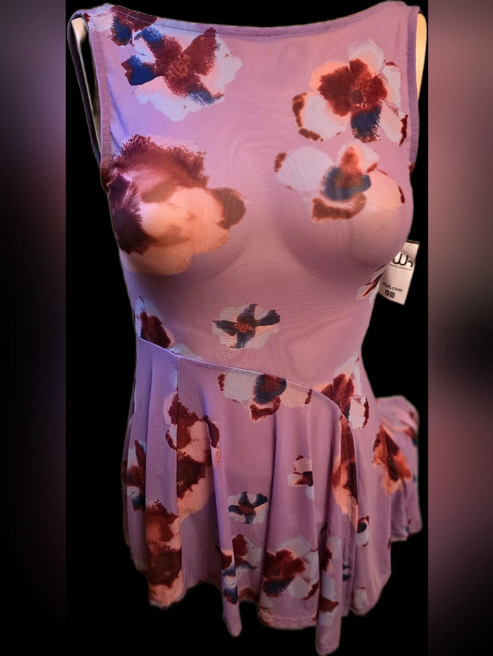 Free People Lavender Floral Peplum Mini Dress - Picture 7 of 8